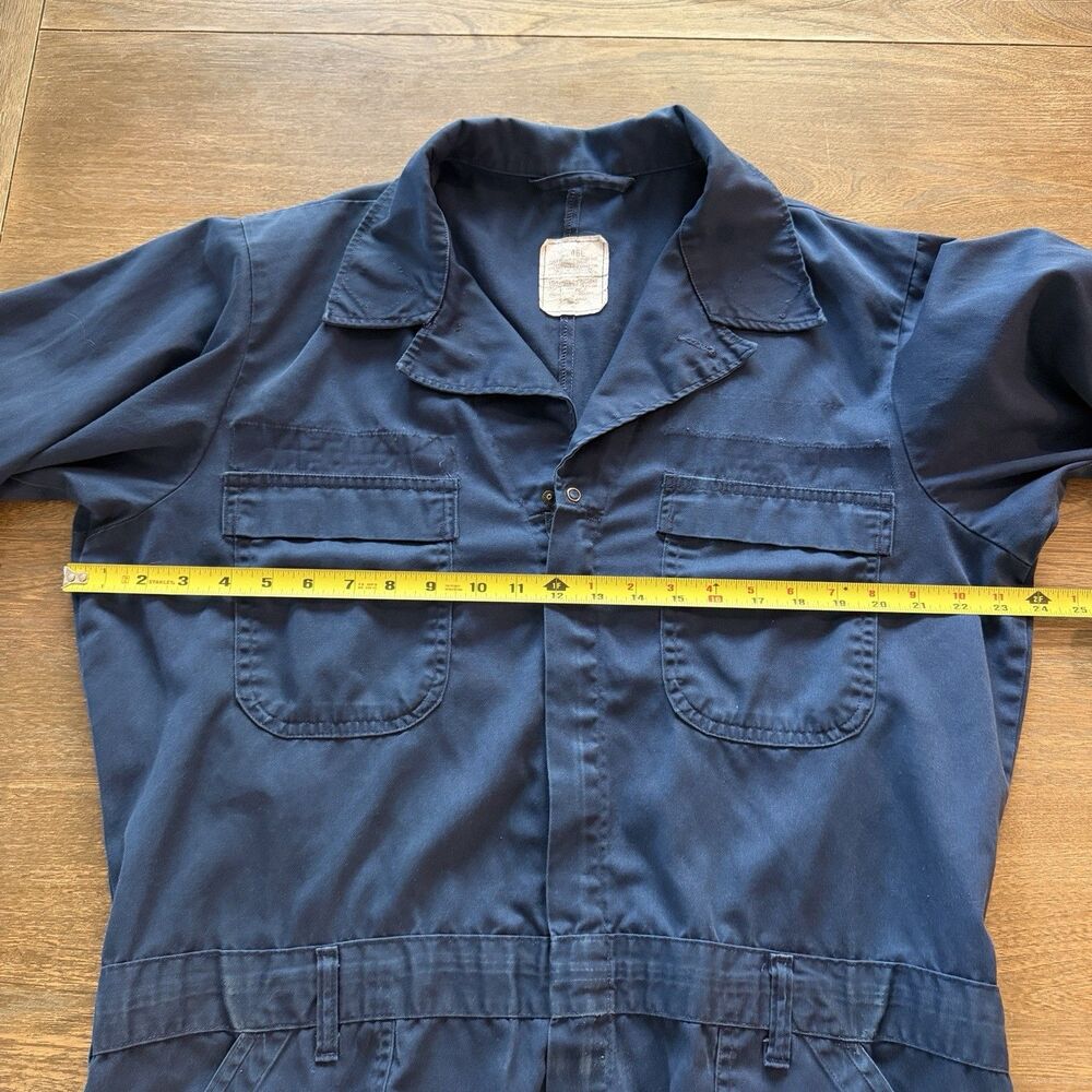 Utility Coveralls Navy Blue Mens 46L Flightsuit Zipper Work Uniform Military - Picture 8 of 12